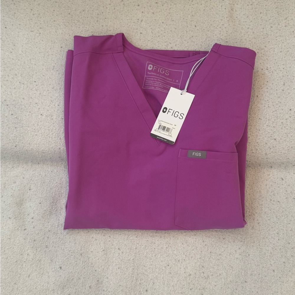 Figs Vivid Purple Scrub Top